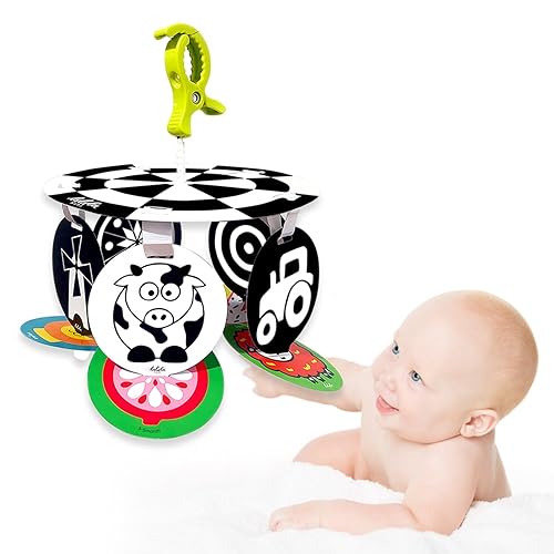 Cuna móvil - Juguetes para bebés de alto contraste para recién nacidos, estimulación visual y estimulación de concentración, ideal para 0-6 y 6-12
