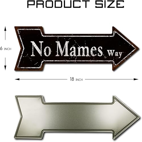 Miniatura 2 de Letrero de flecha de metal con texto en inglés "No Mames Way" de 6 x 18 pulgadas, letreros de calle mexicana, Rd Ave, divertido, hombre, cueva,