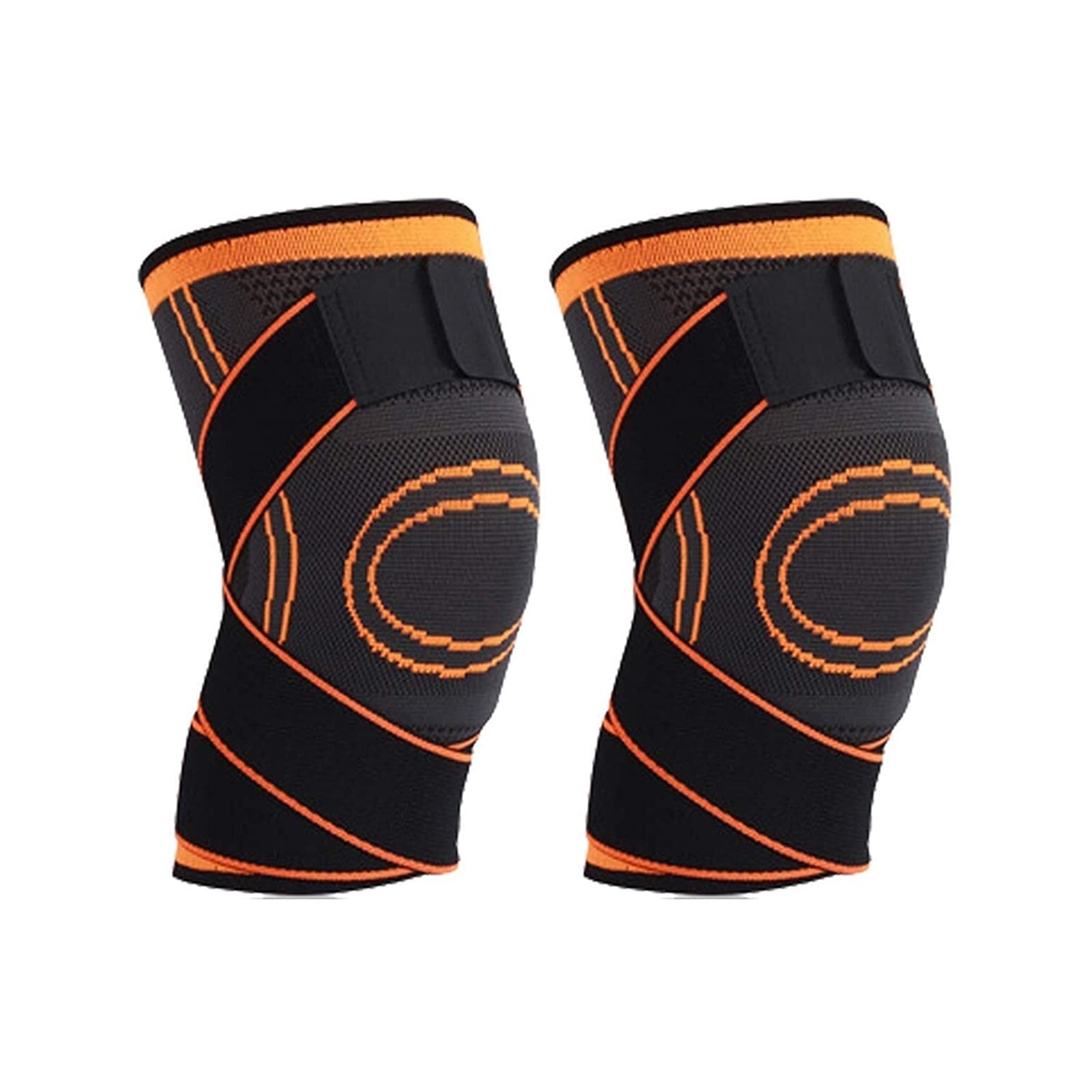 Knee compression support orange réglable pour sport de force homme femme