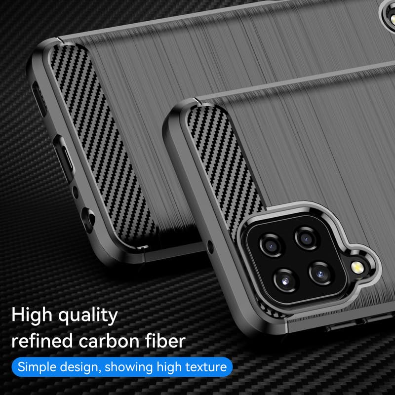 Image of Hybrid Carbon Fiber Back Case for Samsung Galaxy A22 /M32 /F22 /M22 /M32 Prime (Black)