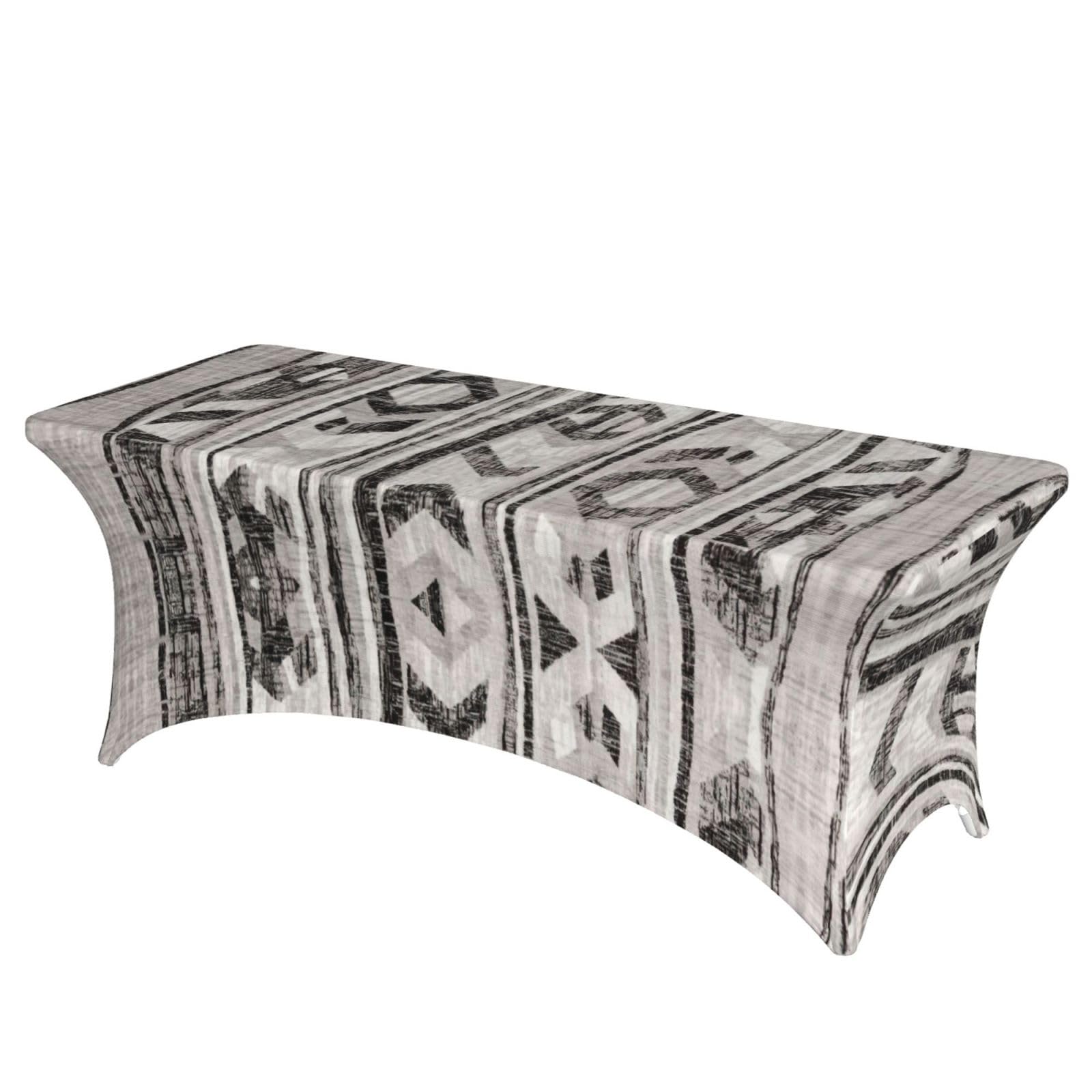 Nappe de table extensible élasthanne grise housse buffet 1,8 m