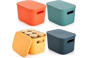 Lawei 4 Pack Storage Bins with Lids for Toys