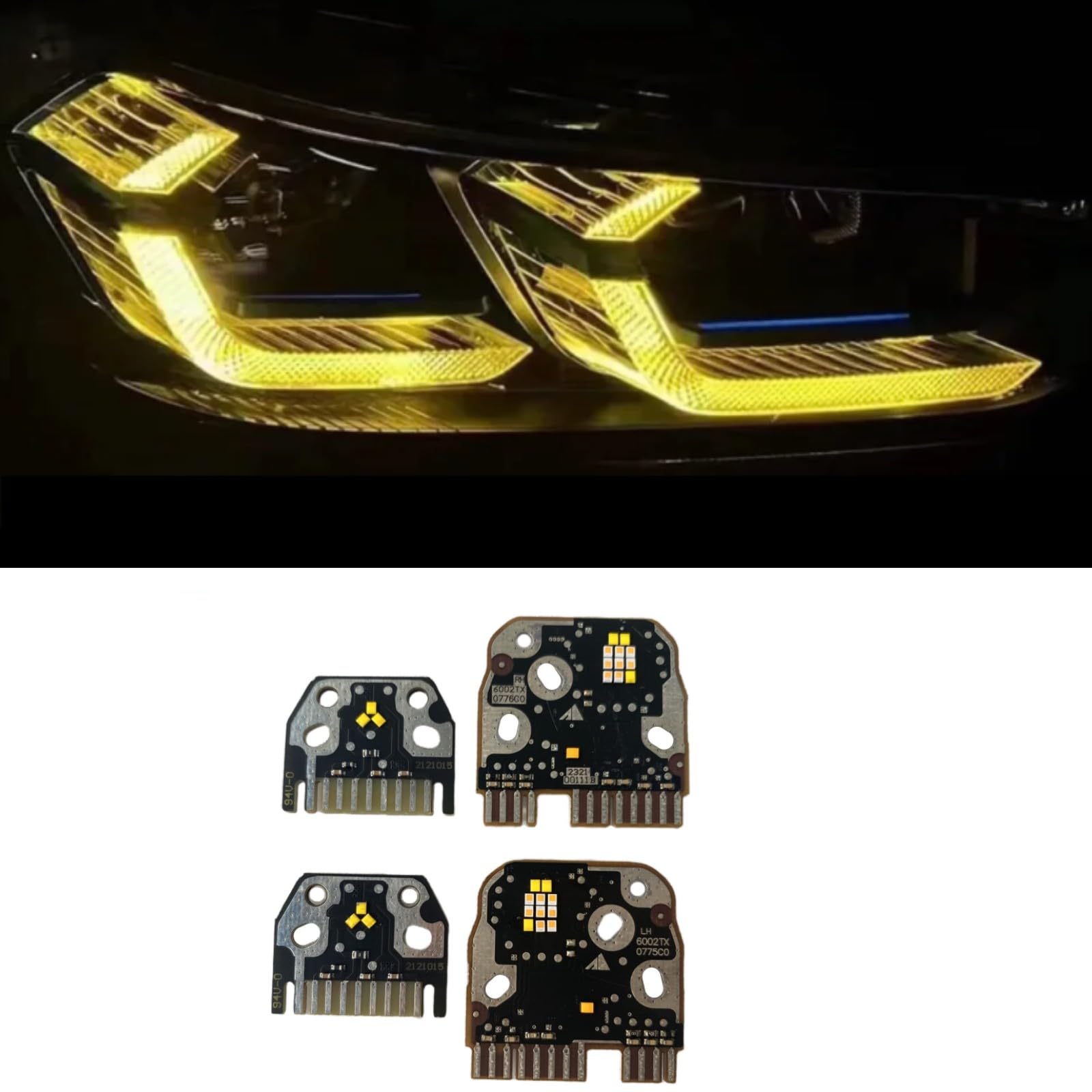 4Pcs Lemon Yellow DRL Angel Eyes LED Boards Set Fit For 2022 2023 2024 X3 X3M F97 G01 X4 X4M G02 LCI Laser Headlight DRL,USA Vision,Full LED Headlight