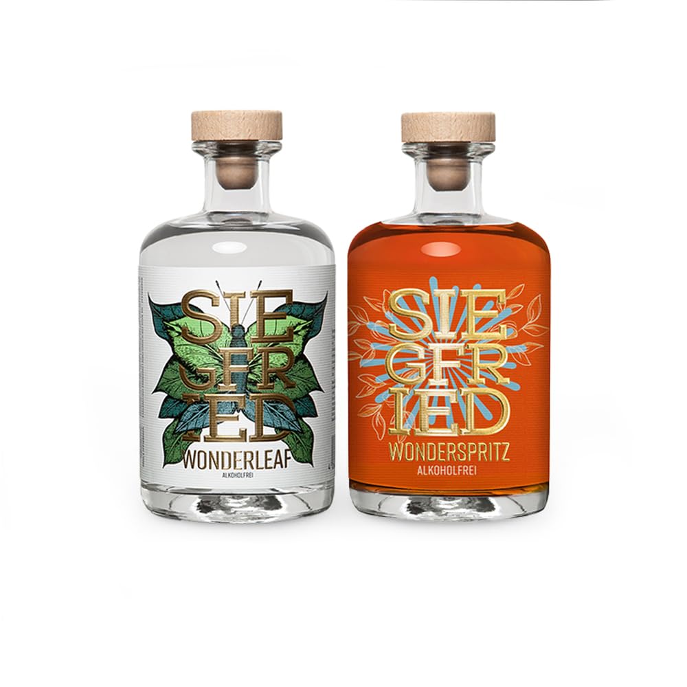 Siegfried Wonderleaf und Wonderspritz Set | Alkoholfrei | Von den Machern des weltweit prämierten Siegfried Gin | Vegan | Natürliche Destillate | 2 x 500ML