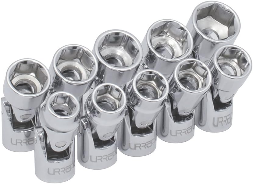 URREA Flex Socket Set 10Piece (10mm 19mm) 6Point Flexible Socket