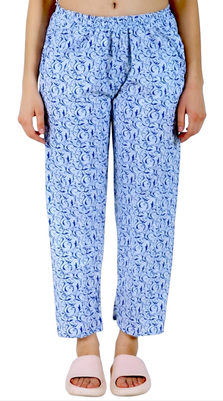 Cotton Floral Print Regular Wear Pajama for Women, Comfort Fit Beautiful Combo Pajamas for girls-image-13