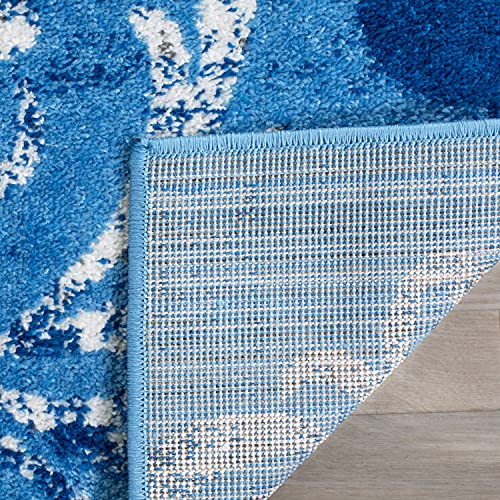 Safavieh Floral Glam Damask Indoor Woven Rectangle Area Rug, Adirondack Collection, ADR114, in Light Blue / Dark Blue - Image 2
