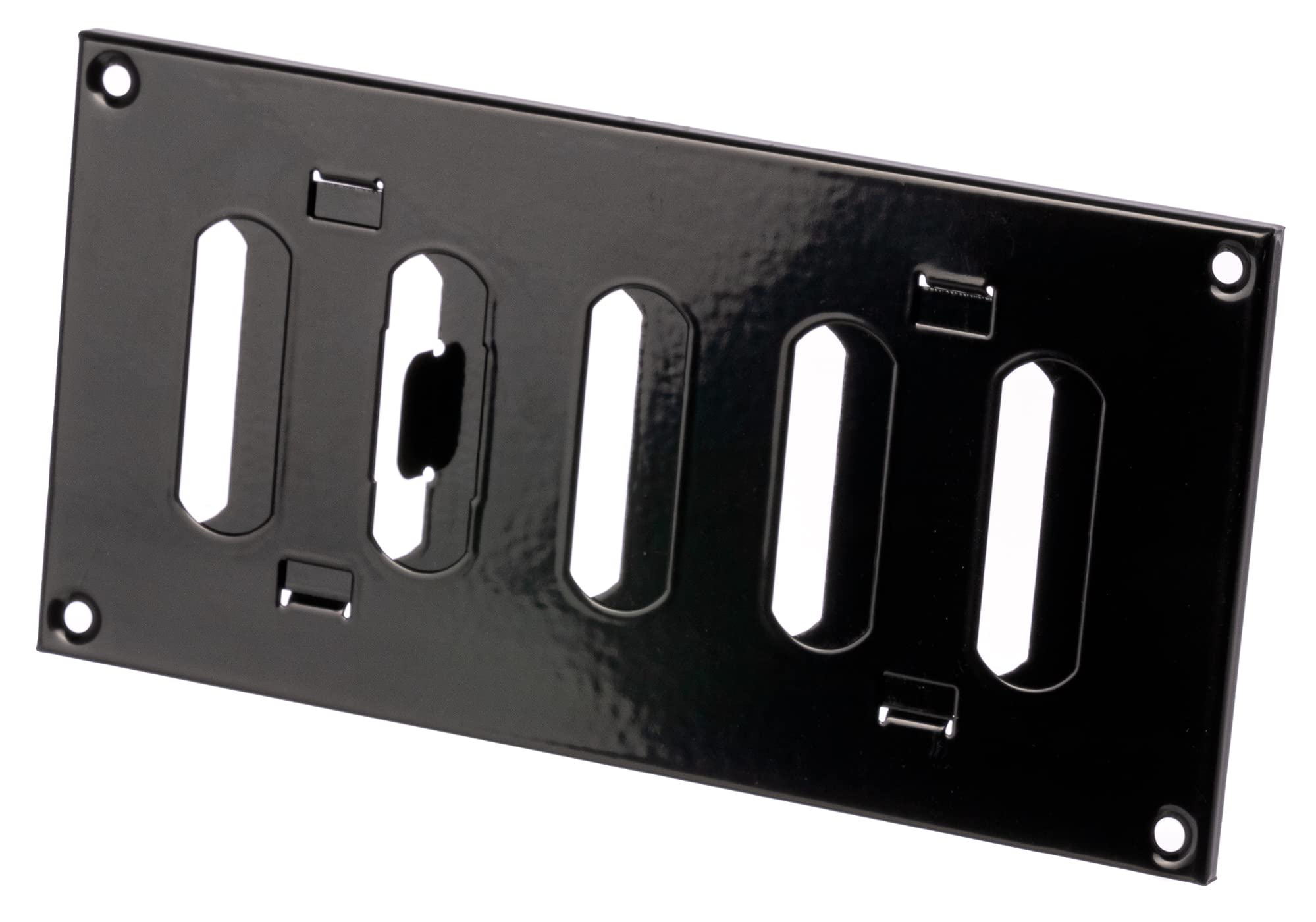 Steinberg14 Black 200X100mm / 8X4 Inch Adjustable Sliding Hit And Miss Ventilation Grille - Metal Air Vent Cover