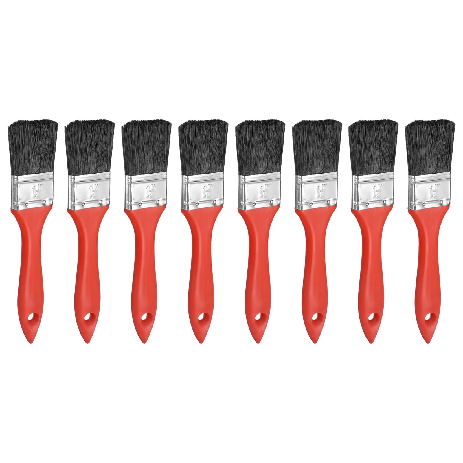 sourcing map 8pcs Paint Brush 1.4 Inch Flat Painting Brushes Chip Paint Brushes with Red PP Handle for DIY Art Painting Furniture Cabinet Wall Door Trim