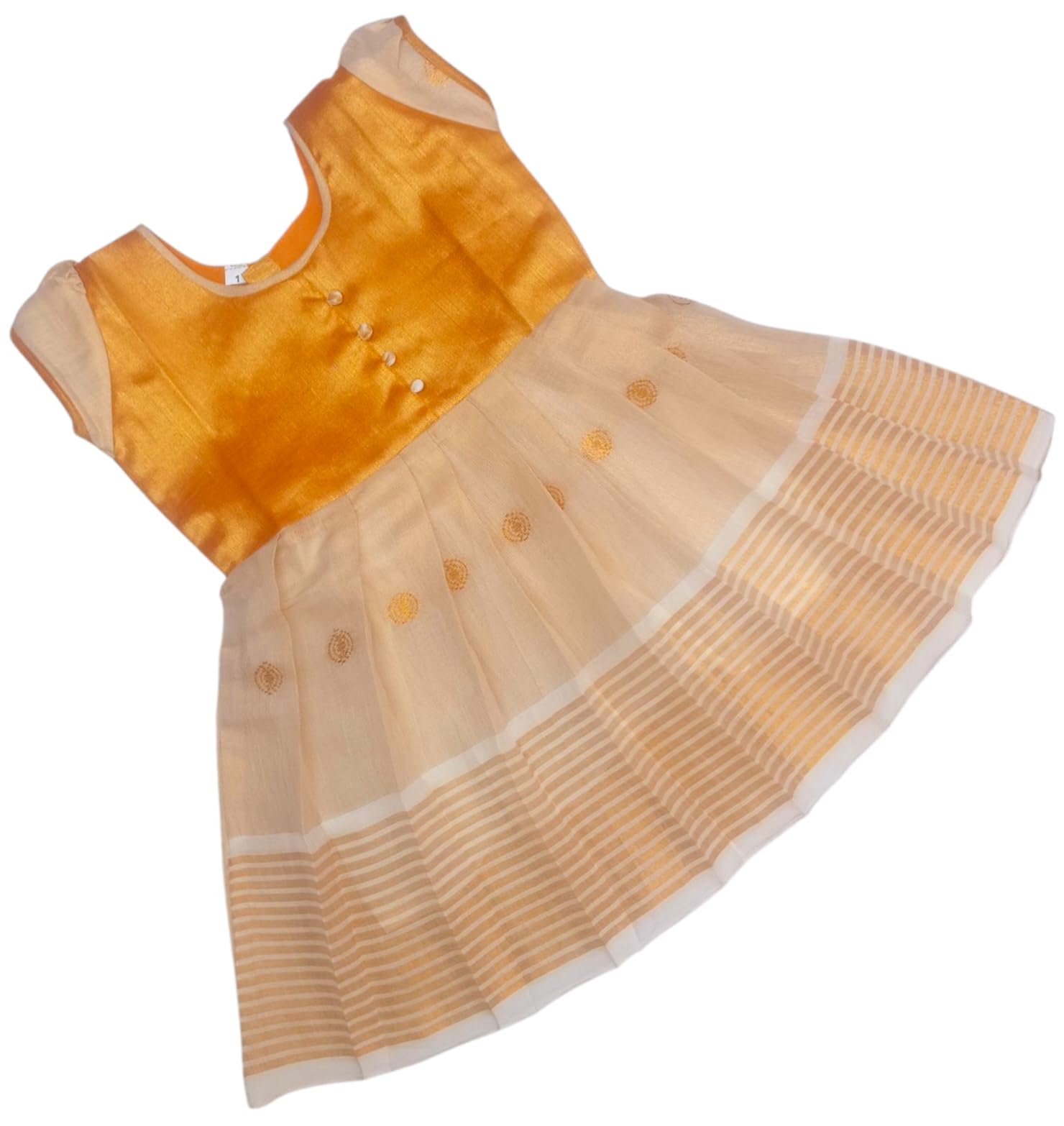 LOTUS ETHNIC Baby Girl's Kerala Tissue Cotton Frock Pattu Pavadai LEHENGA CHOLI Chaniya Choli (0-5 Years)