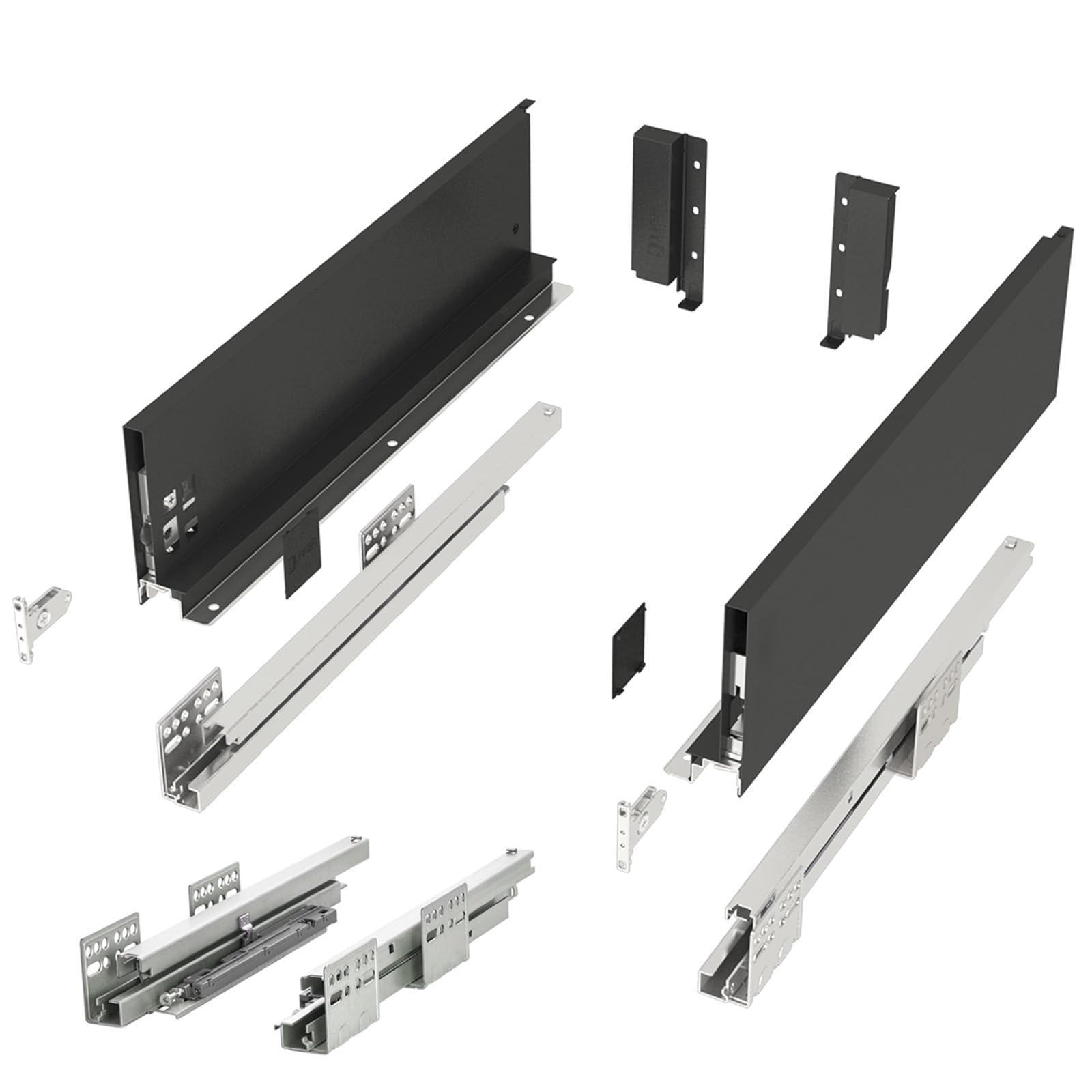 SOTECH Schubladensystem JUNKER SLIM mit Push to Open anthrazit Höhe 116 mm