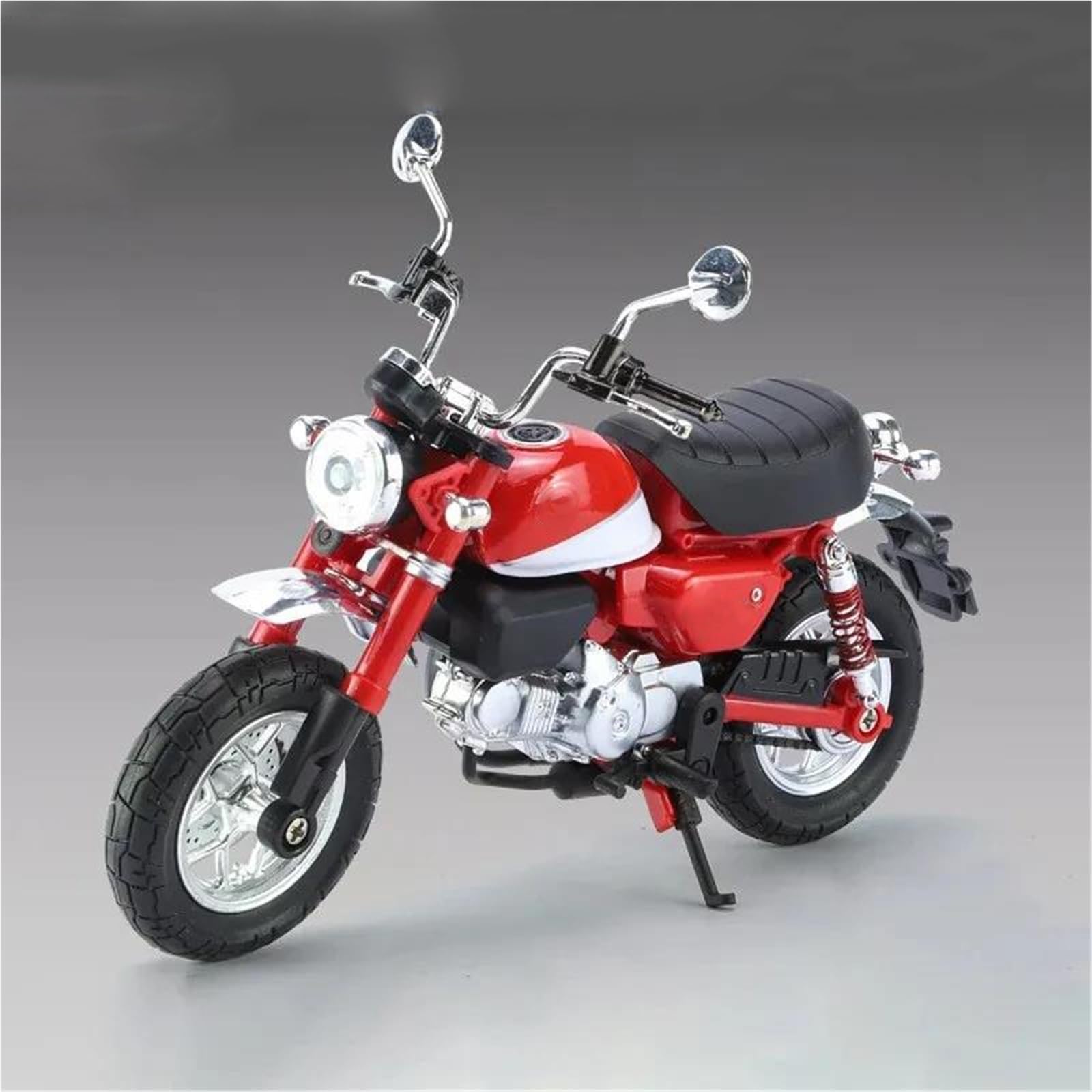 Modelo de Motocicleta Juguetes De Colección Motocicletas Todoterreno 1/12 para Honda para Monkey 125 Juguete Fundición A Presión con Sonido Y Luz Modelo Motocicleta Aleación(Rosso)