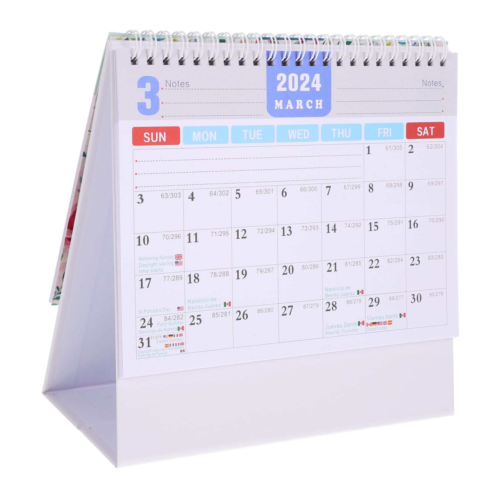 TEHAUX 4stücke Wiederverwendbarer Tischkalender Englischer Schreibtischkalender Für Büro Und Zuhause Monate Design Stabiler Metallbindung Für Planung Und Organisation