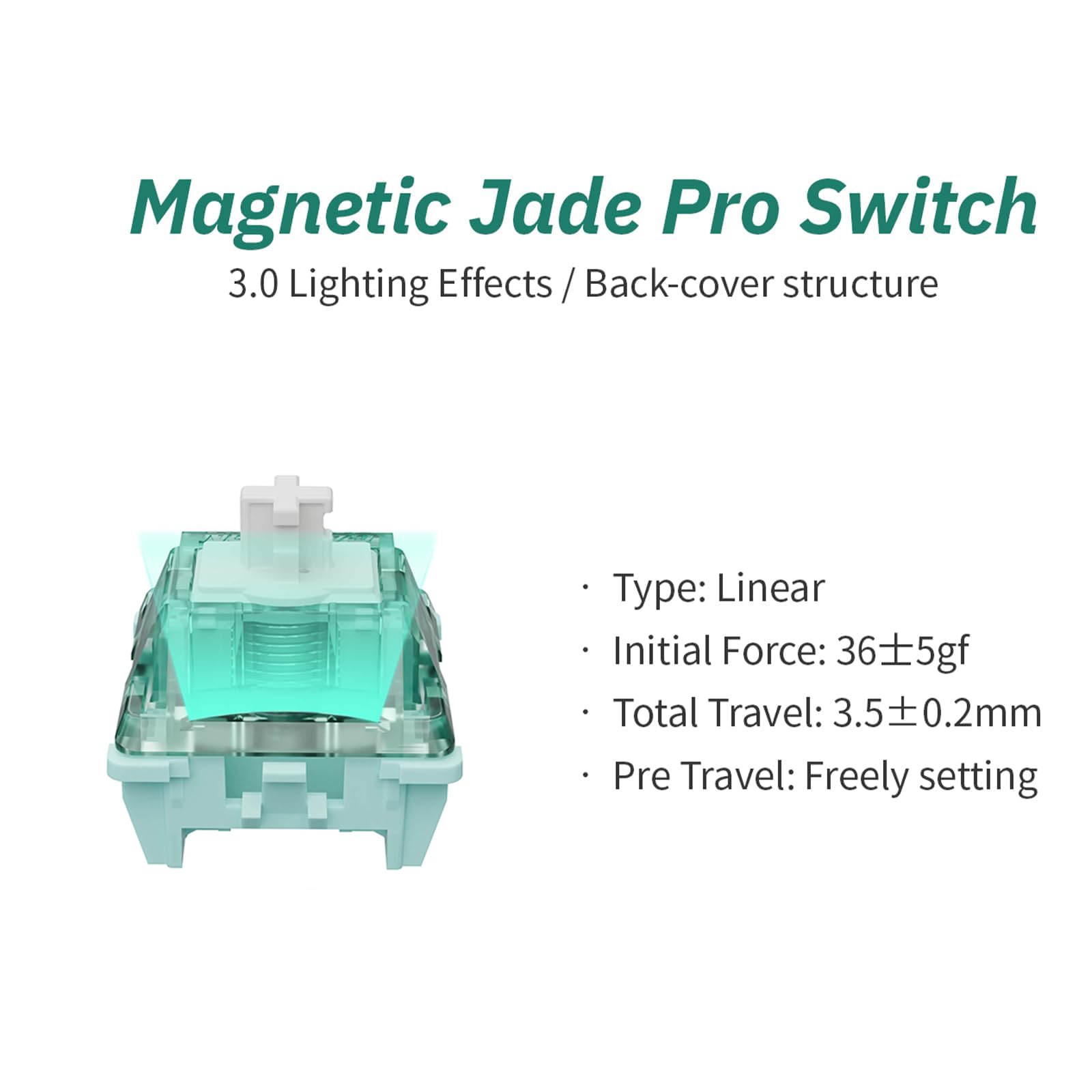 GATERON Magnetic Jade Pro Keyboard Switches, Linear Factory Pre