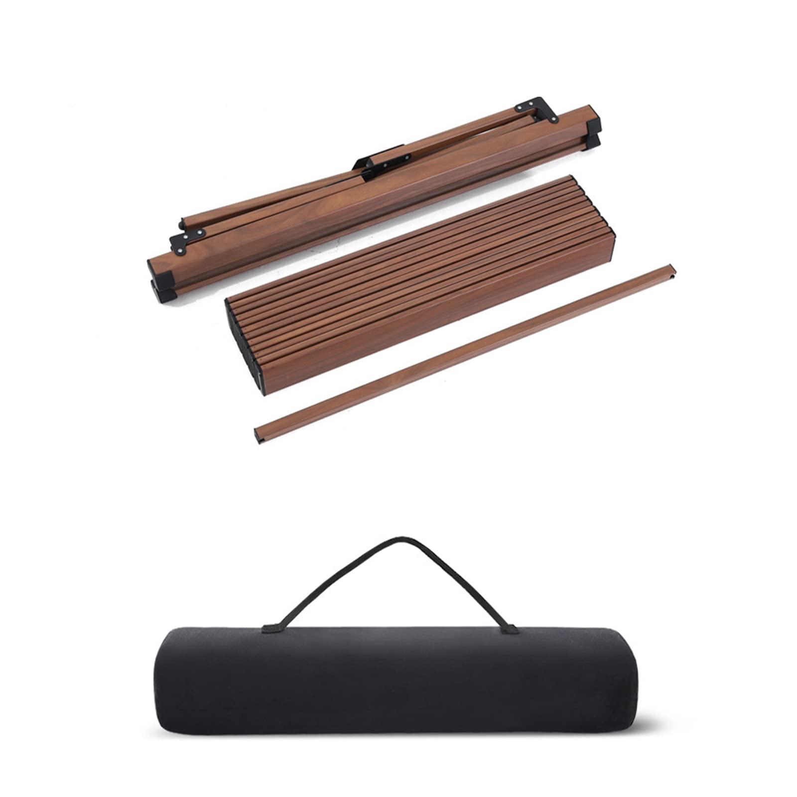 Table de Camping Pliante en Aluminium Roll UpTable Portable Stable Pique-Nique Fournitures de Plein Air Meubles en Grain de Bois pour BBQ Backyard Party,Wood,S(Length89cm)