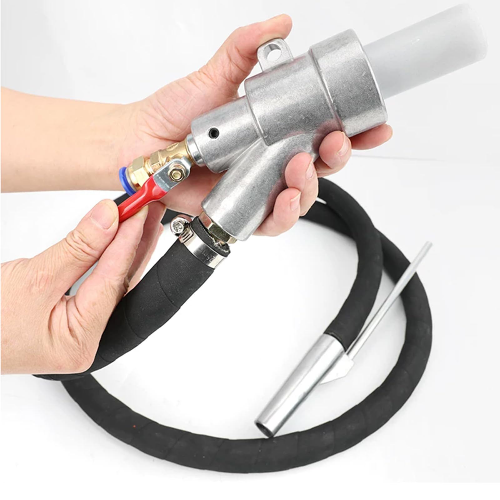 Pistola Sabbiatrice Pneumatica, Manuale con Alimentazione Autoaspirante, con Connettore Rapido, Tubo Flessibile Lungo 3 M, Utilizzabile con Compressore Daria, per Rimozione Ruggine
