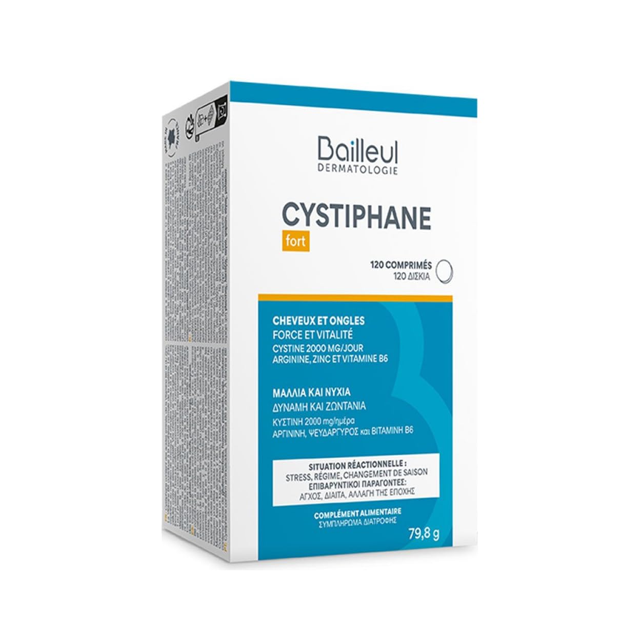 Bailleul | Bundle Anticaída Cabello y Uñas | Cystiphane Fort Complemento Alimenticio 120 comprimidos + Cystiphane+ Champú Anticaída 200 ml