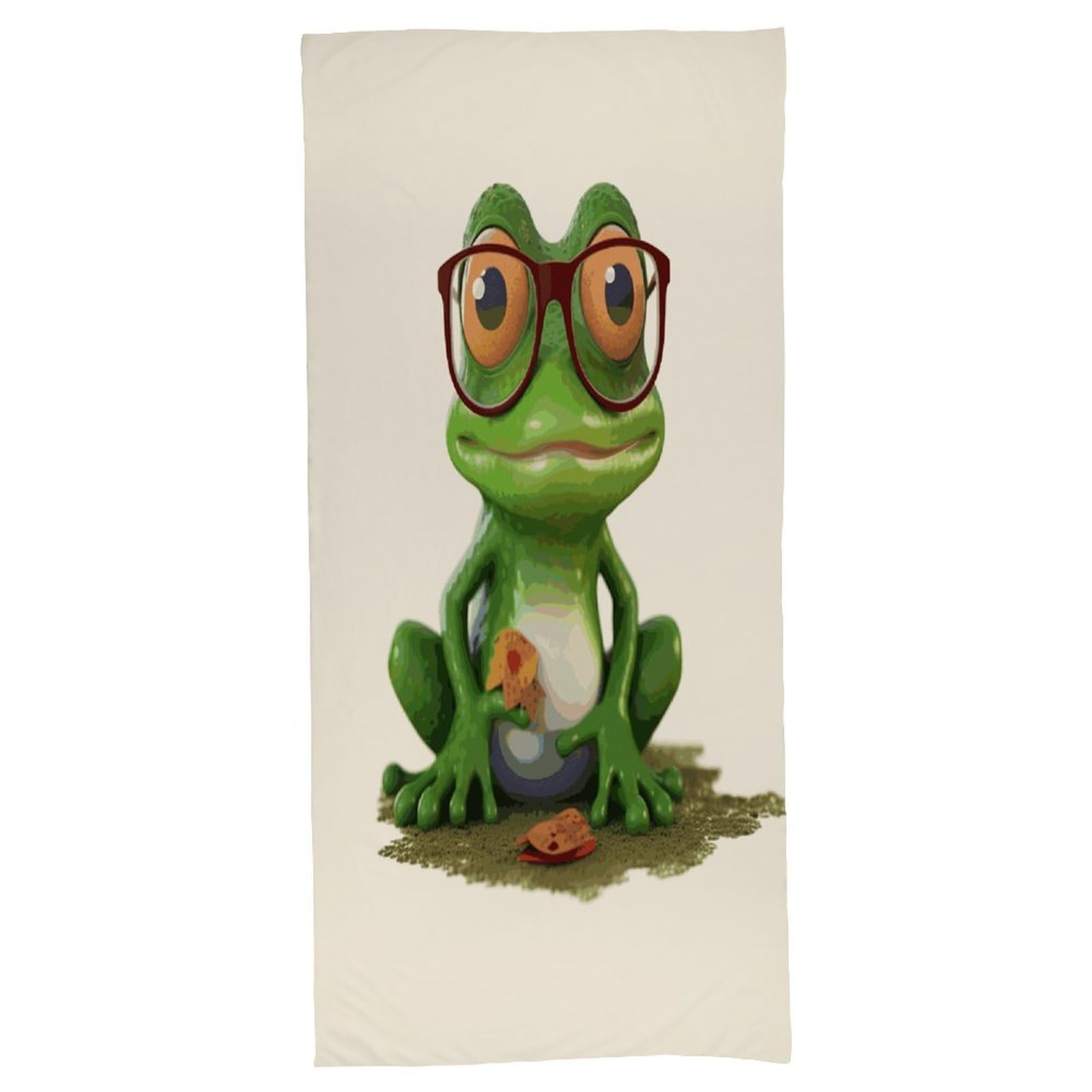 Fekiloot Men's Style Frog Wearing Glasses Bath Towel Highly Absorbent,Beach Towels For Wo,Pool Towel Bathroom Essential For Beach,Gym,Travel, Camp