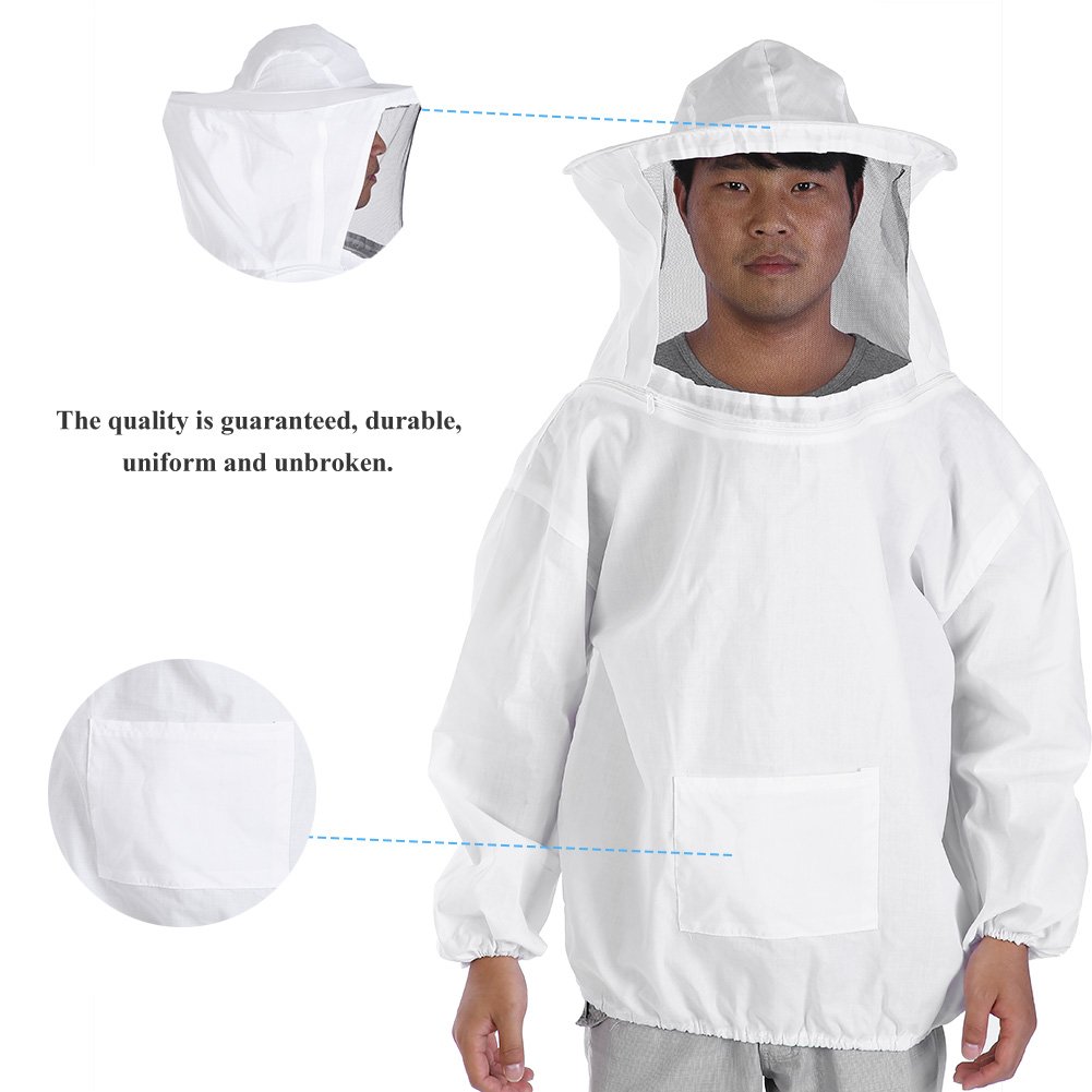 Tuta da apicoltura,Giacca da apicoltura con velo,Cappottino con cappuccio,Attrezzatura protettiva professionale per apicoltura Tuta da apicoltore,Tuta di protezione delle api giacca