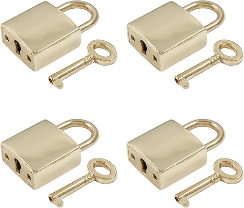 Miniatura 1 de Piutouyar Mini cerradura con llave, cerradura de equipaje pequeña, candado pequeño con llaves, cerradura de diario de metal, cerradura de bronce,