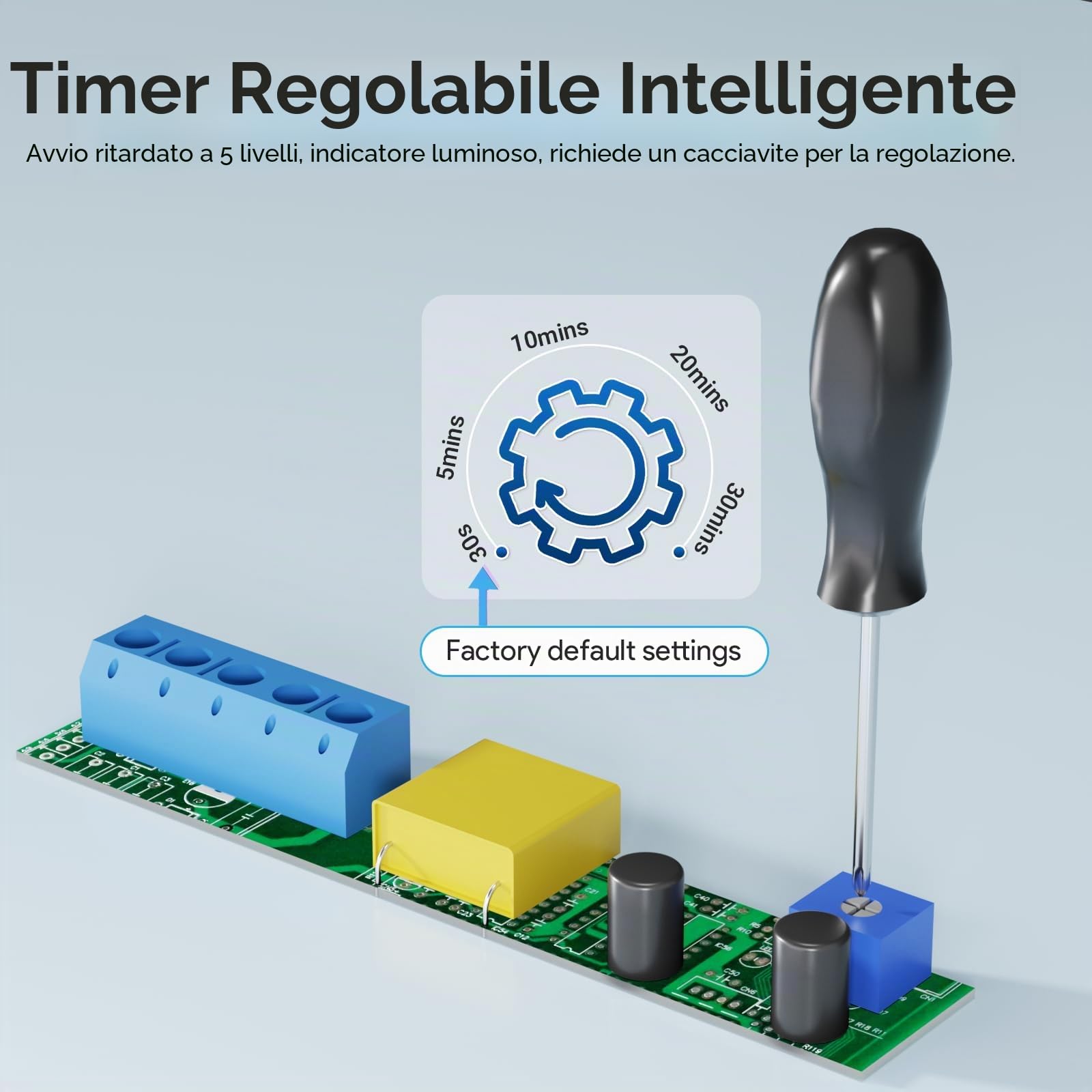 Ventola aspirante da bagno con timer, 100 mm, silenziosa, 130 m³/h, da parete/finestra, per cucina, garage, ufficio, 12 W, 34 dB, bianco