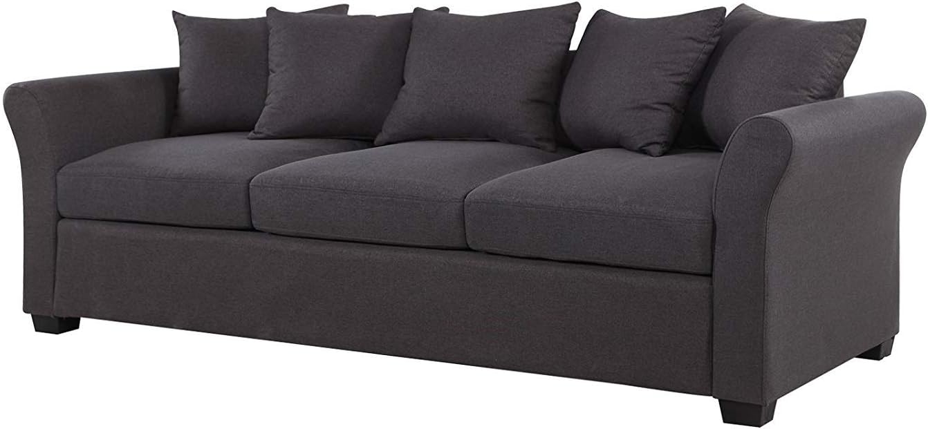 Divano Roma Furniture Classic Sofas, Dark Grey