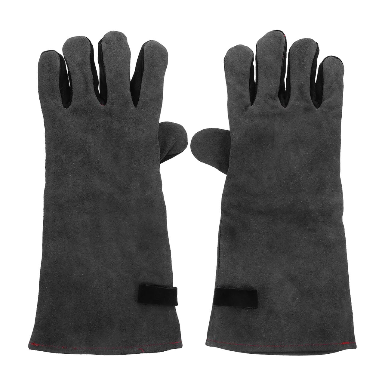 1 Paar Hitzebeständige Grillhandschuhe aus Rindsleder mit Rutschfestem Design und Atmungsaktivem Stoff zum Grillen und Schutz vor Verbrennungen