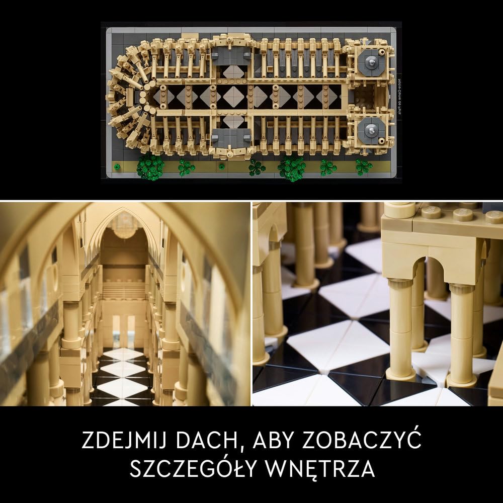 LEGO Architecture Notre-Dame w Paryżu 21061 | Model architektoniczny, dekoracja do domu, prezent dla podróżnika, duży zestaw klocków konstrukcyjnych, 4383 elementy