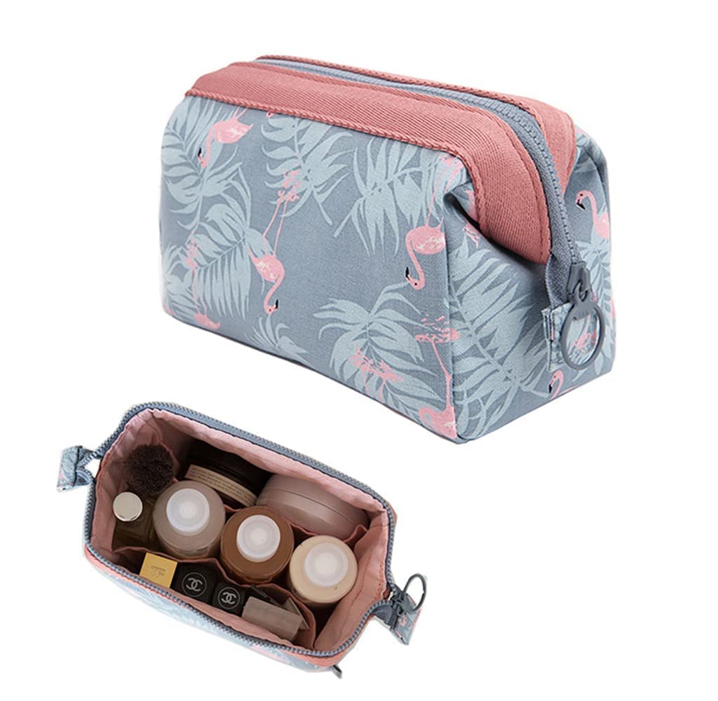 Cosmetic Toiletry Makeup Pouch with Portable Travel Multipurpose Water-Resistant Zipper Makeup Brush Bags JF-2 (Flamingo)-image-46