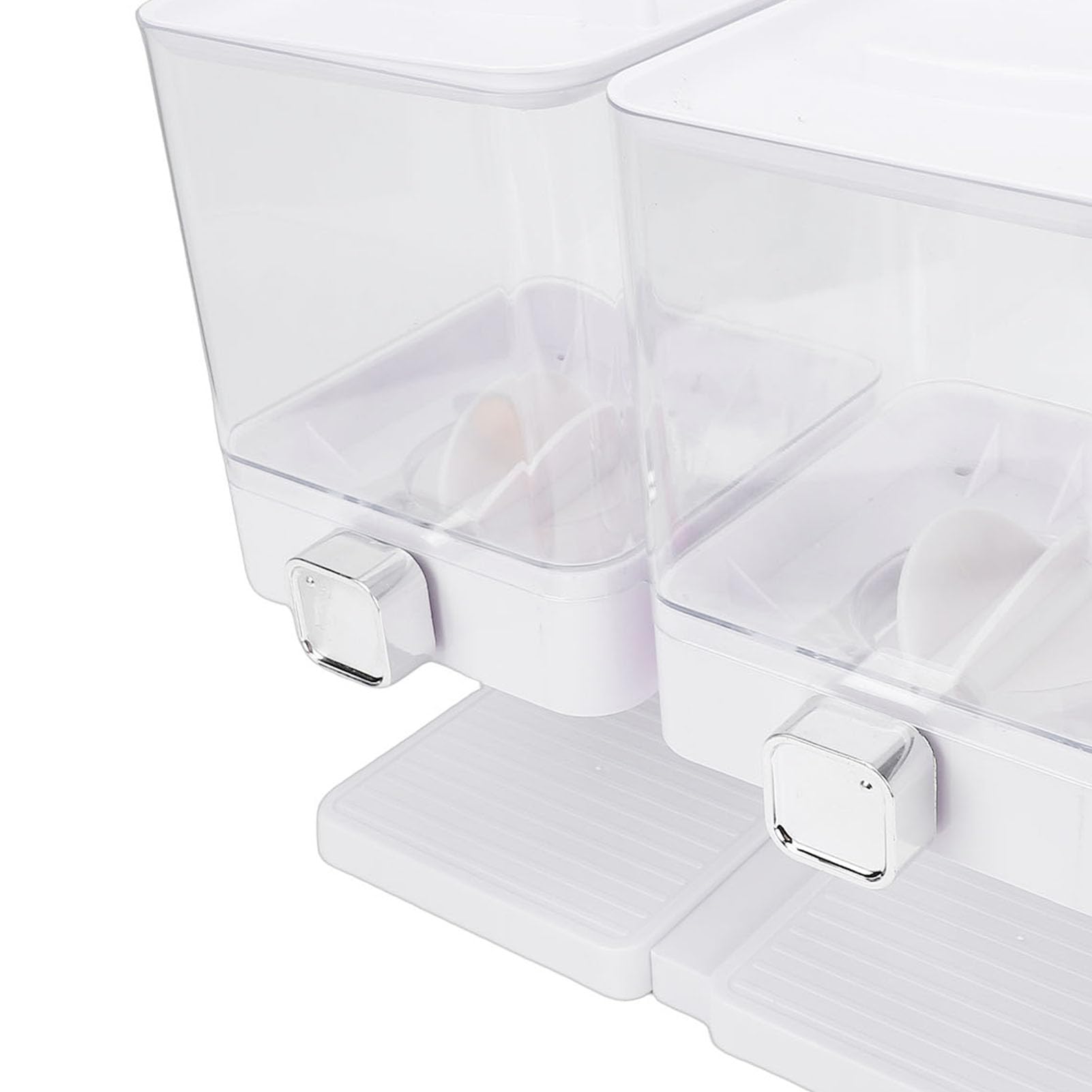 Dispenser per Cereali da Bancone, 2 Contenitori Ermetici per Alimenti Secchi da 3,7 Litri, Grandi Caramelle, Noci, Chicchi di caffè, Snack, per Dispensa Domestica (WHITE)
