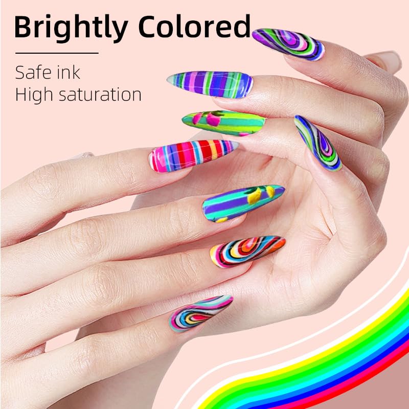 12 Colors Nail Art Pens Set, 0.7mm Nail Markers & Nail Pens for Kids, Quick Dry Nail Polish Pens for Nail Art, Vibrant Art Pens for DIY image 3