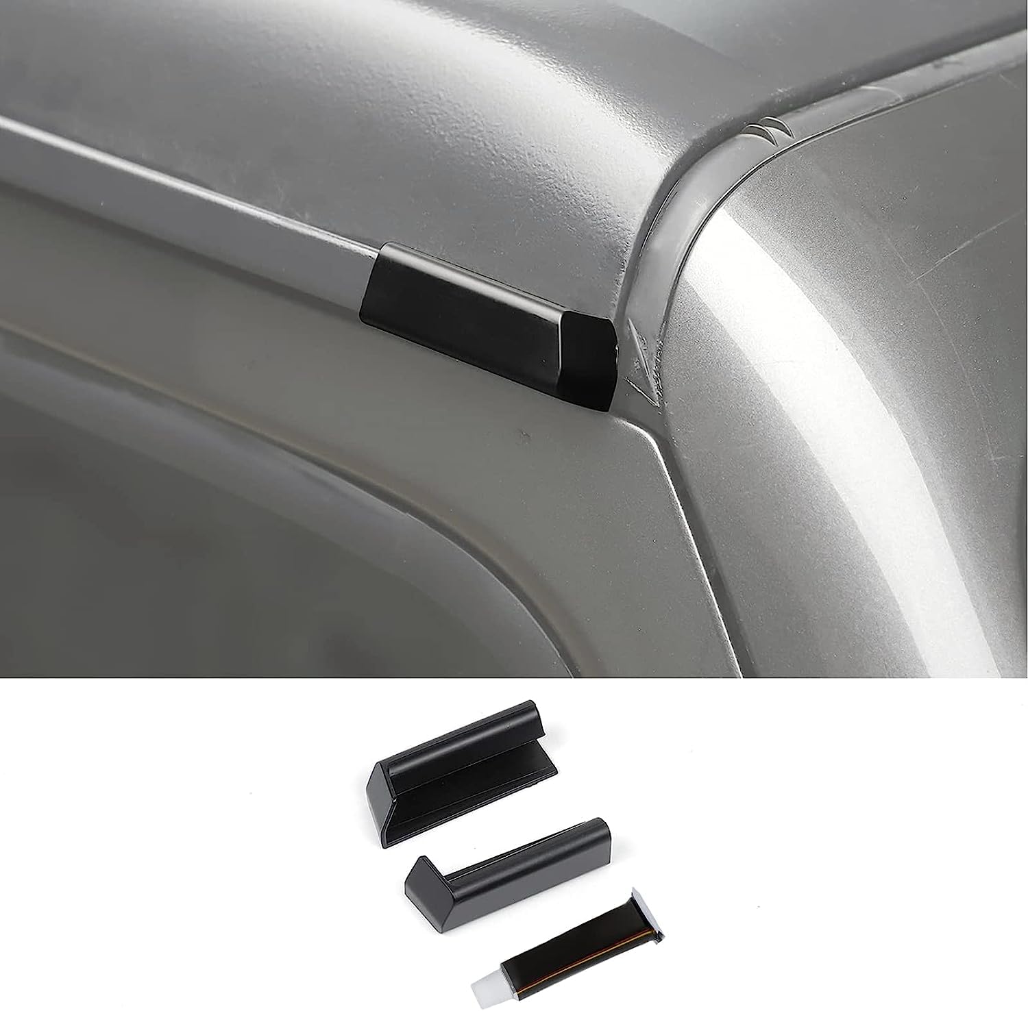 Rain Diverter Rain Gutter Hardtop ABS Rainwater Deflector for 2018-2021 Jeep Wrangler JL JLU & Gladiator JT, Exterior Accessories, Black, 1 Pair