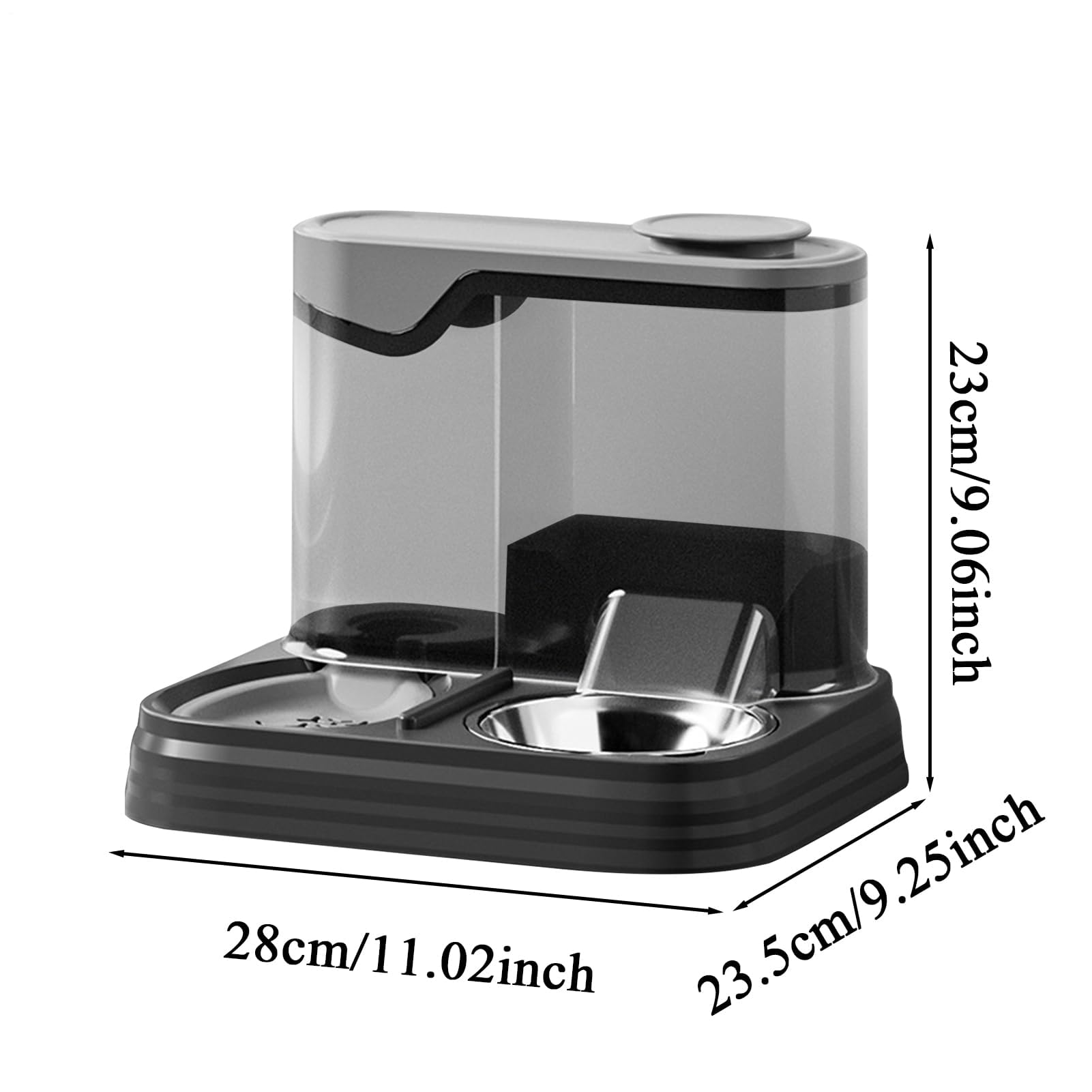Comedero automático para Gatos， Comedero automático for Gatos y Perros | Bebedero for Mascotas, Ideal for Uso doméstico en Interiores Vacaciones(Black)