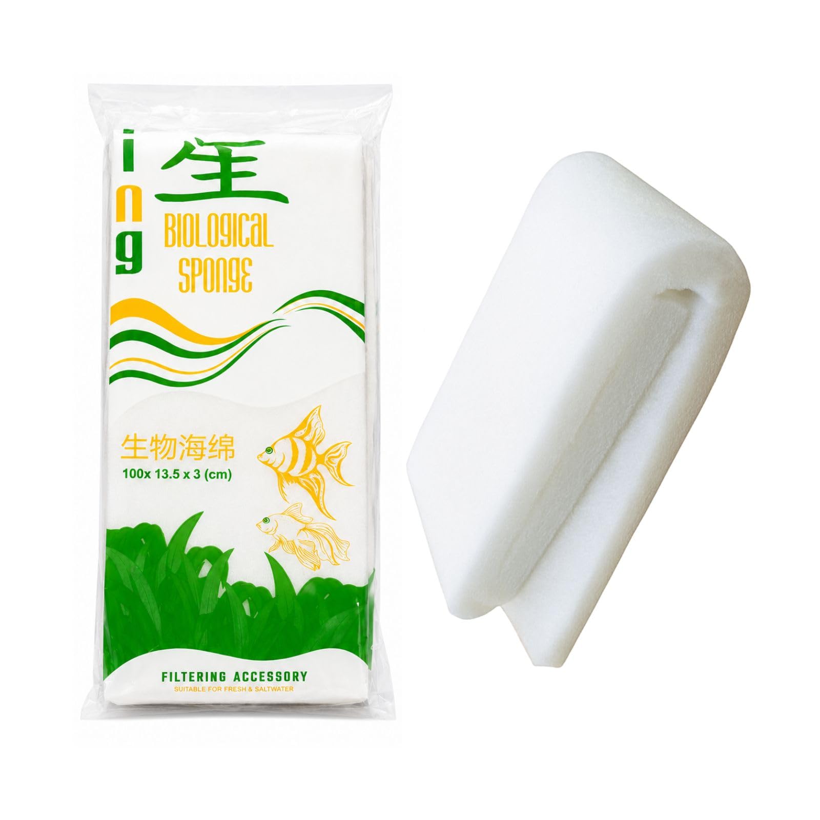 JSquare Biological Filter Sponge for Aquarium Filter Durable Filtration, Biological White Cotton Filtration Sponge | Non Toxic for Fresh & Saltwater Aquarium (100x13.5x3cm).-image-34