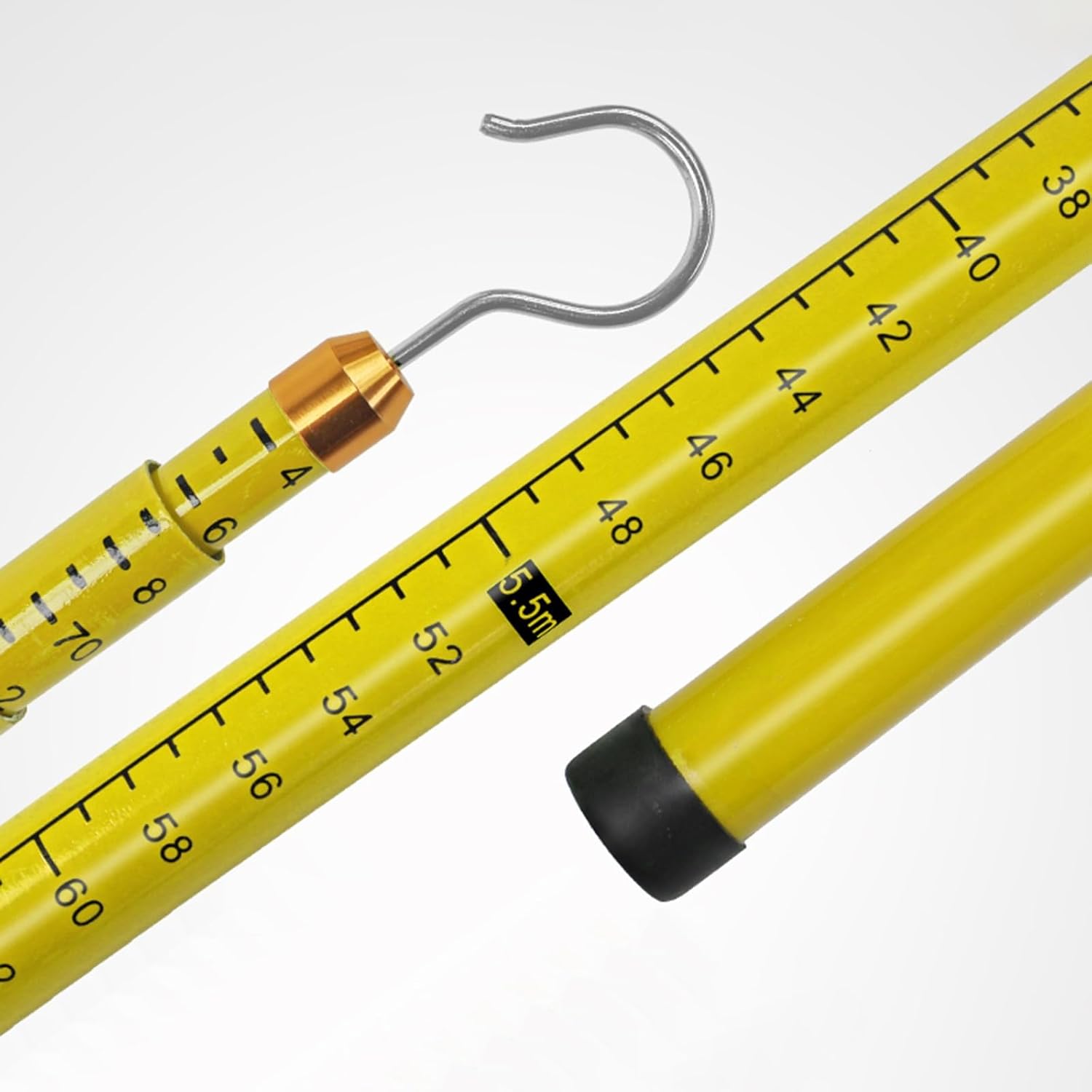 Telescopic Survey Measuring Rod, Lightweight Insulated Height Stick for Lineman & Construction, 35kV-500kV Voltage, 59ft/18m with Carrying Bag (Yellow)