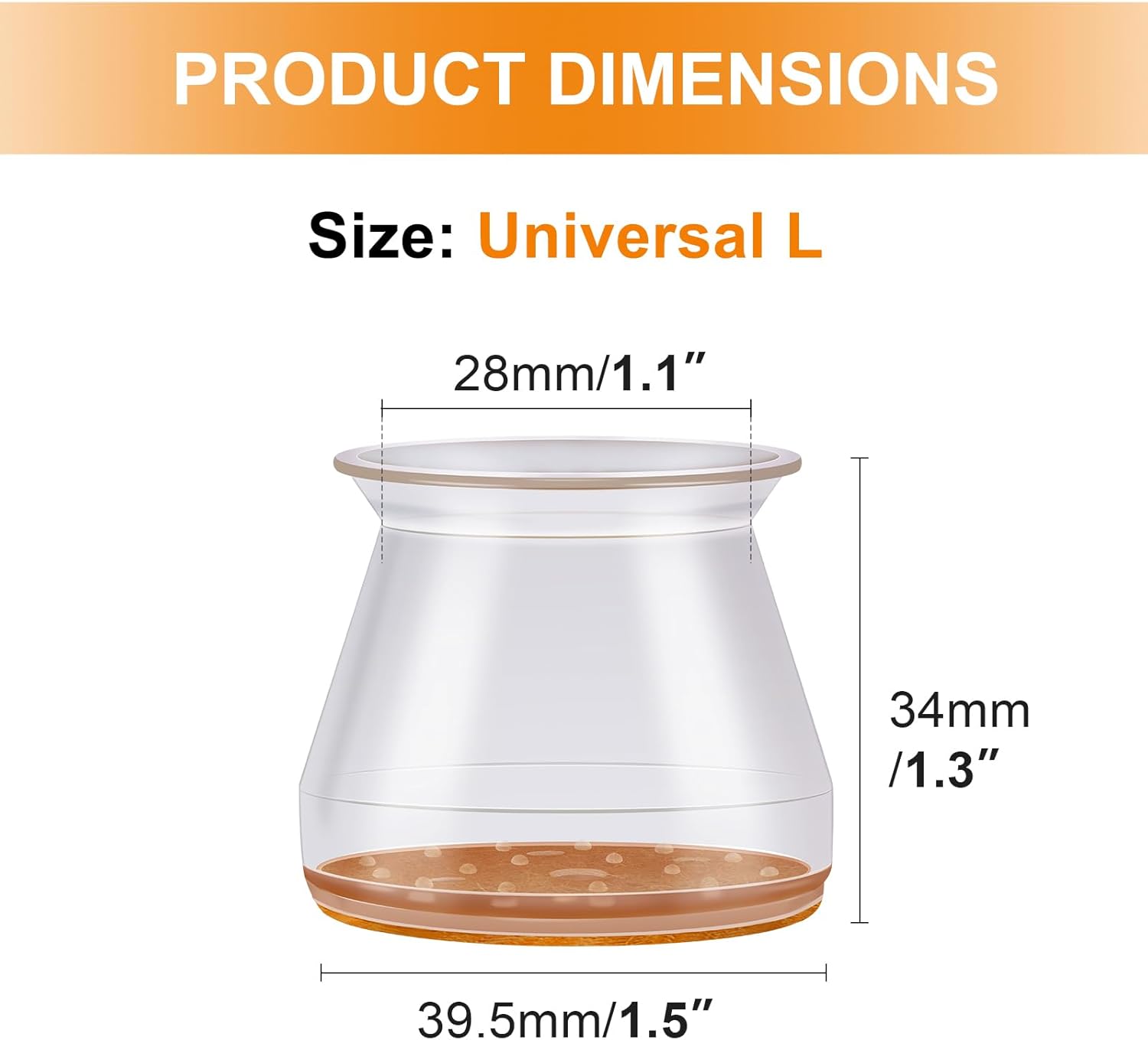 VIUME 24 Pcs Chair Leg Floor Protectors for Hardwood Floors Silicone Covers to Protect Wood Tile Floors Felt Pads Furniture Leg Caps Anti-Scratch Reduce Noise (Fit:1.3-2)