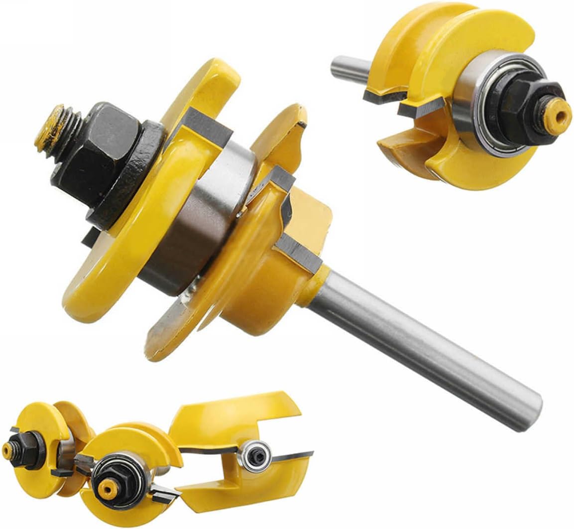 3pcs 1/4" Shank Ogee Rail & Stile Raised Blade Cutter Panel Cabinet Door Router Bit Set Wood Cutter Tool