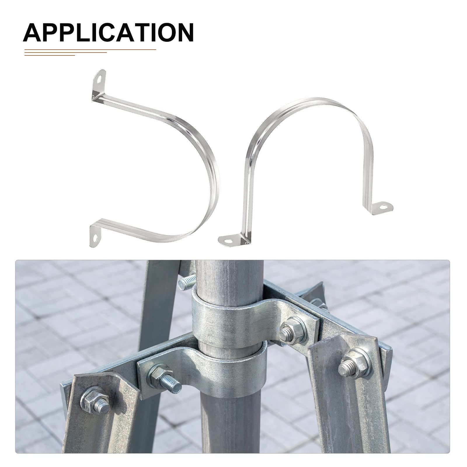 DTGN 18mm(W) Two Hole Strap, 12Pack, Good for Industrial 100mm Dia Pipe Fixing, 201 Stainless Steel Rigid Pipe Strap Clamp - Image 4