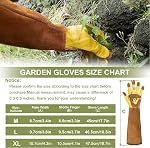 Long Gardening Gloves for Women Thorn Proof,Rose Pruning Cowhide Leather Garden Glove for Work, Rose, Blackberry, Gifts