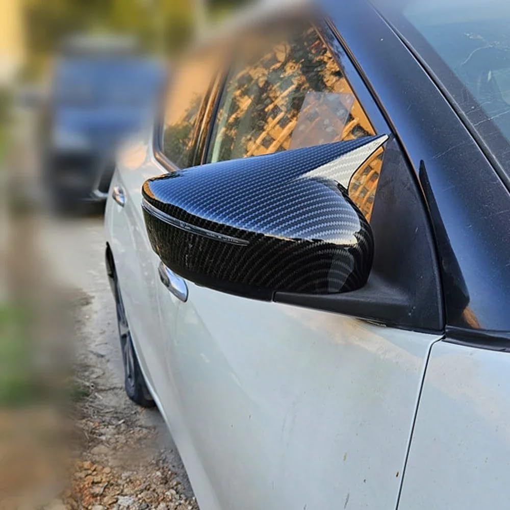 Obudowa lusterka samochodowe Pasuje do Nissan Lannia BlueBird 2015-2021 osłona lusterka bocznego samochodu nakładka skrzydłowa naklejka zewnętrzna drzwi widok z tyłu obudowy(No Light Carbon)