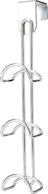 iDesign 6580 Handbag Organiser with 3 Hooks, Small Wardrobe Hanging Storage Made of Durable Metal, Practical Holder for Bags and Accessories, Silver, Steel, Chrome