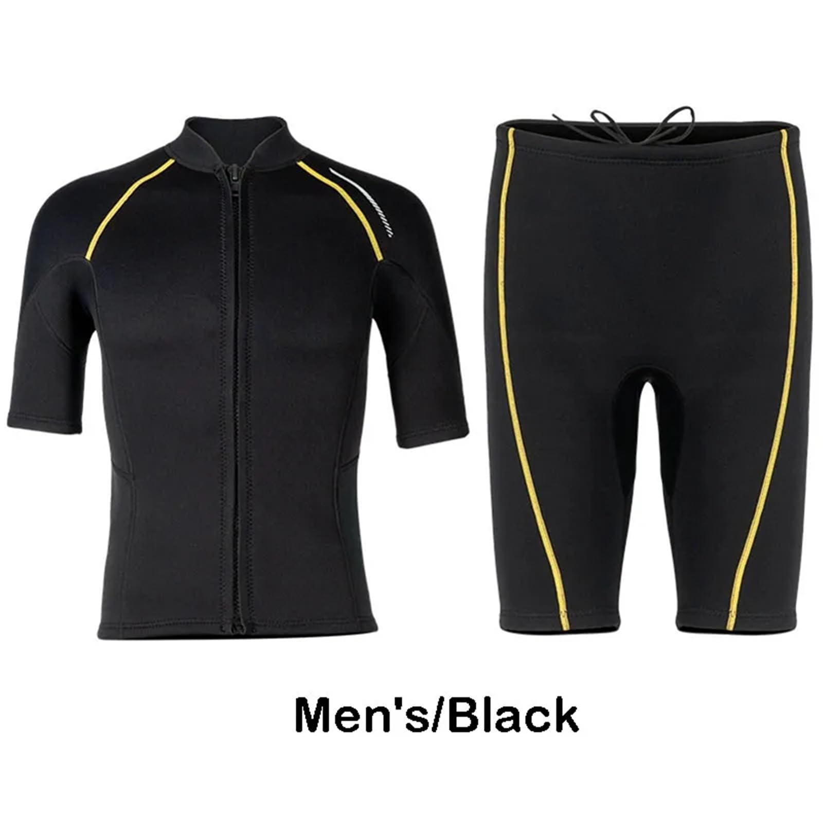 Combinaison néoprène Fendue 1,5 mm for Homme, Manches Courtes, Veste Anti-Froid, Surf, plongée, Pantalon Noir Court(Blue Top,L)