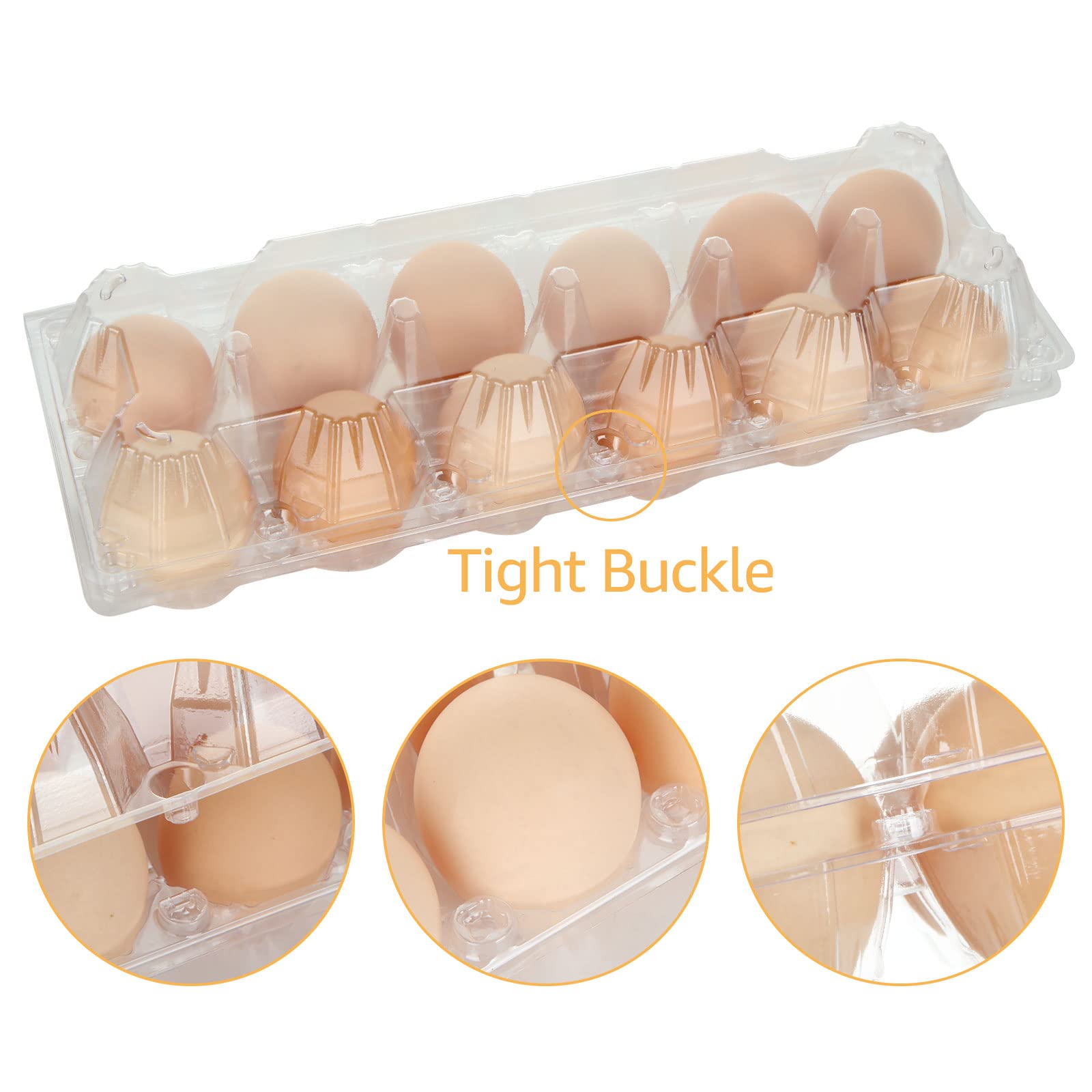 36 piezas de cajas de huevos baratas a granel, cada una contiene 1 docena de huevos (12 huevos), bandeja de huevos de plástico para huevos de gallina, cajas de huevos para la granja familiar de