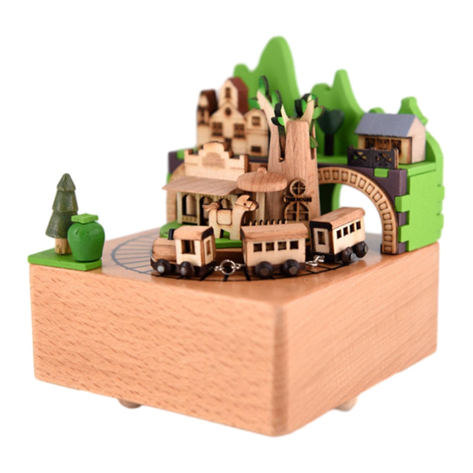 Gralara Caja Musical con Forma de Tren para Ella, Adorno de Mesa, Decoración del Hogar.