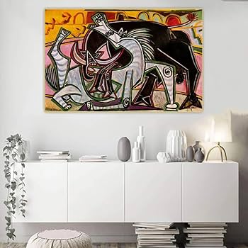 Amazon.co.jp: パブロ・ピカソ闘牛ポスター抽象的な壁アート