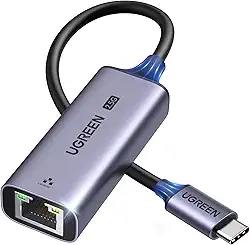 UGREEN Adaptador USB C para Ethernet 2.5G, adaptador Ethernet para laptop, alumínio, tipo C (Thunderbolt 4/3) para adaptador LAN de Internet de rede Rj45, compatível com NAS, MacBook Air/Pro,