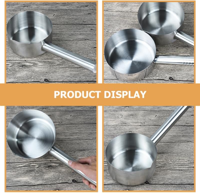 Miniatura 8 de Cucharón de agua de acero inoxidable multifunción para cocina, baño y jardín, cuchara para cocina, campamento y servir, 8 27 x 6 22 pulgadas