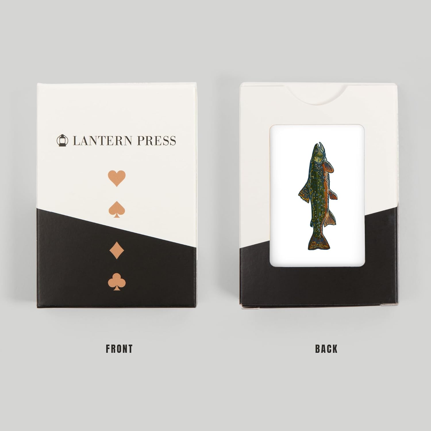 Lantern Press Brook Trout, Icon, 52 Playing Cards for Adults, Poker Size Card Deck