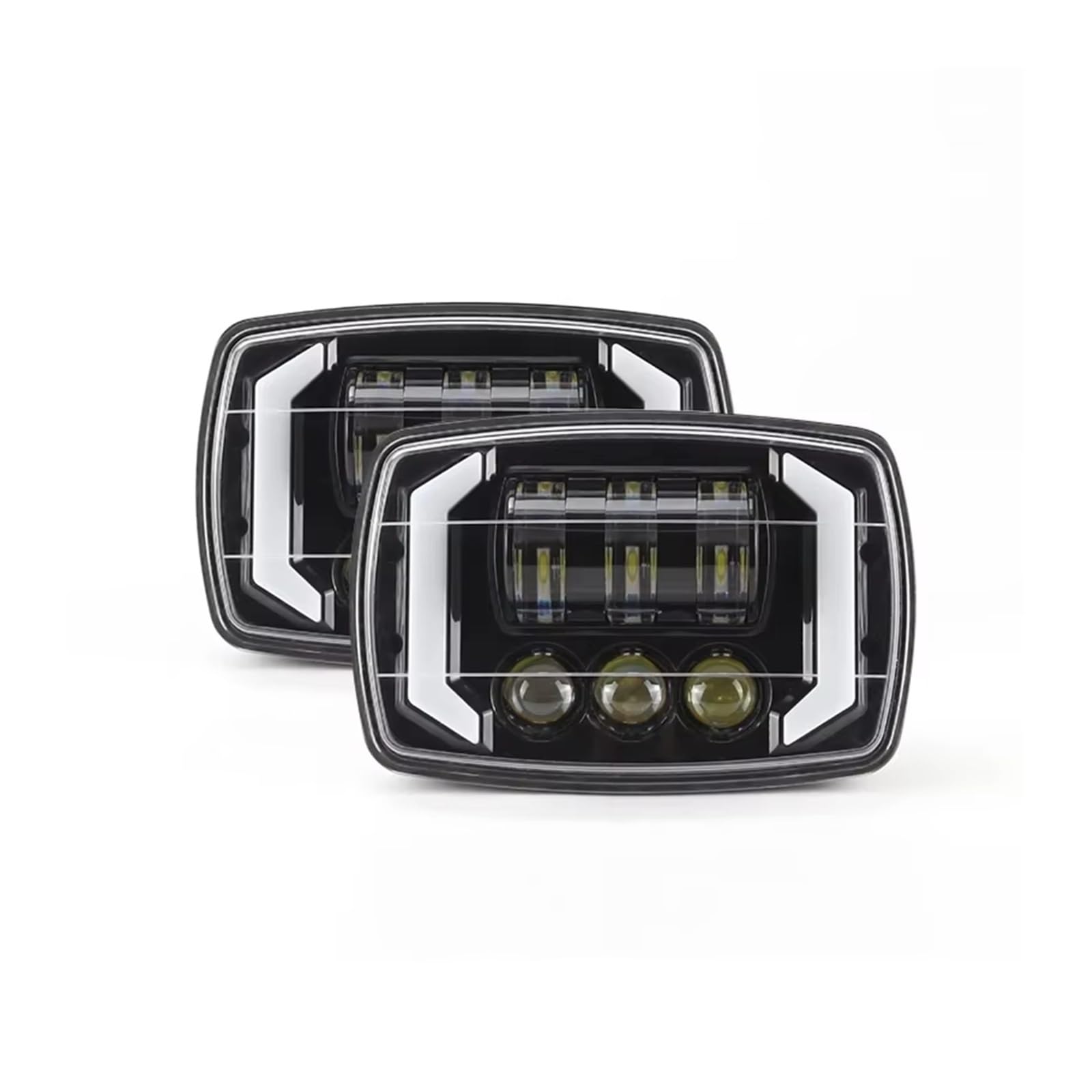 Proyector Moto Faros Delanteros Faro Delantero Tipo Ojo De Ángel para Motocicleta Montaje Luz Trabajo para Coche Impermeable 1 Pieza LED Cuadrado 4"