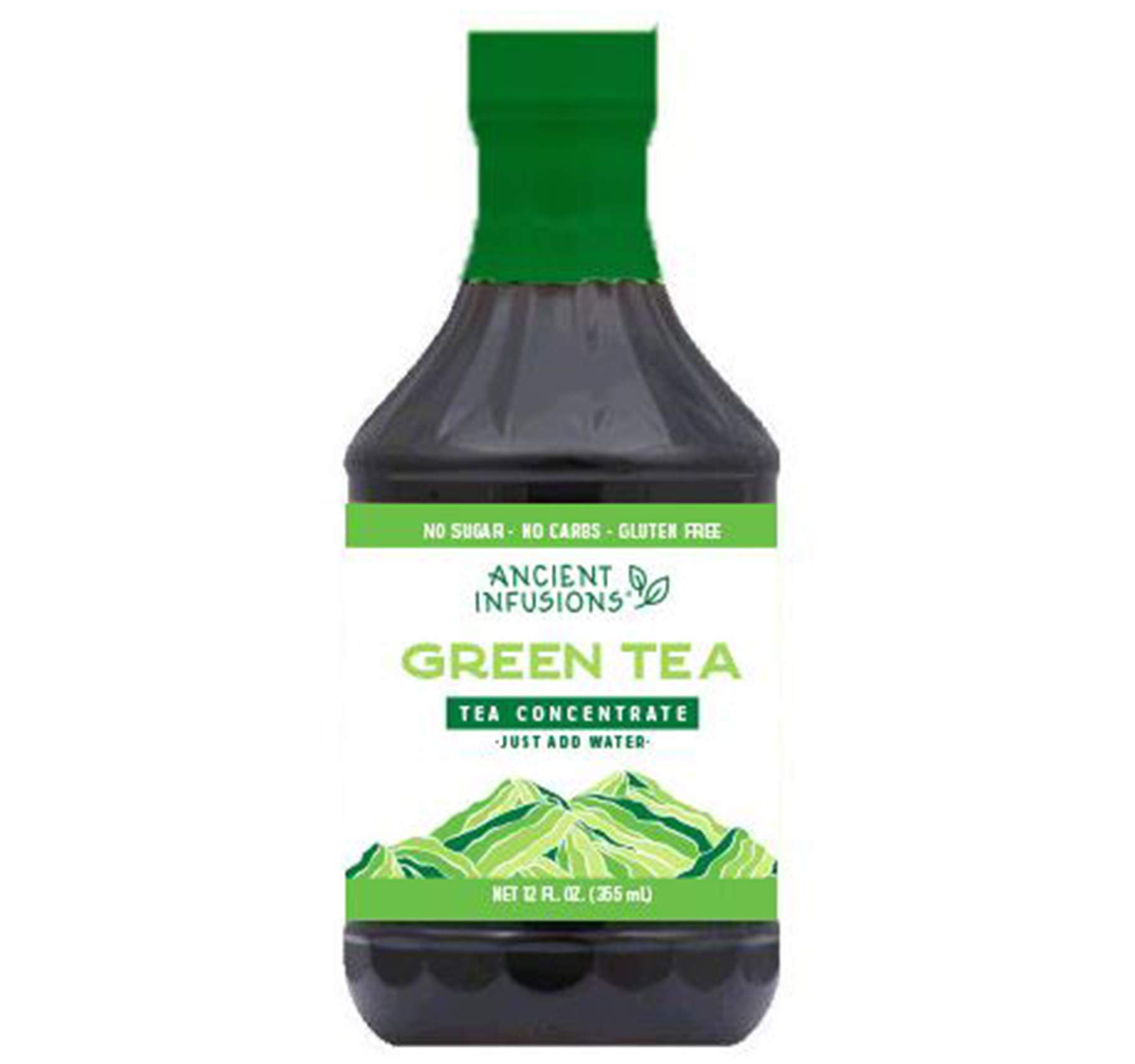 Ancient Infusions Tea Concentrates: Sassafras, Green, Raspberry or Peach Tea - 12 oz. Bottles (Green Tea, 2 Bottles)